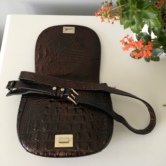 Brahmin Pecan Melbourne croc-embossed leather Cross Body Bag,Brown - Picture 2 of 15